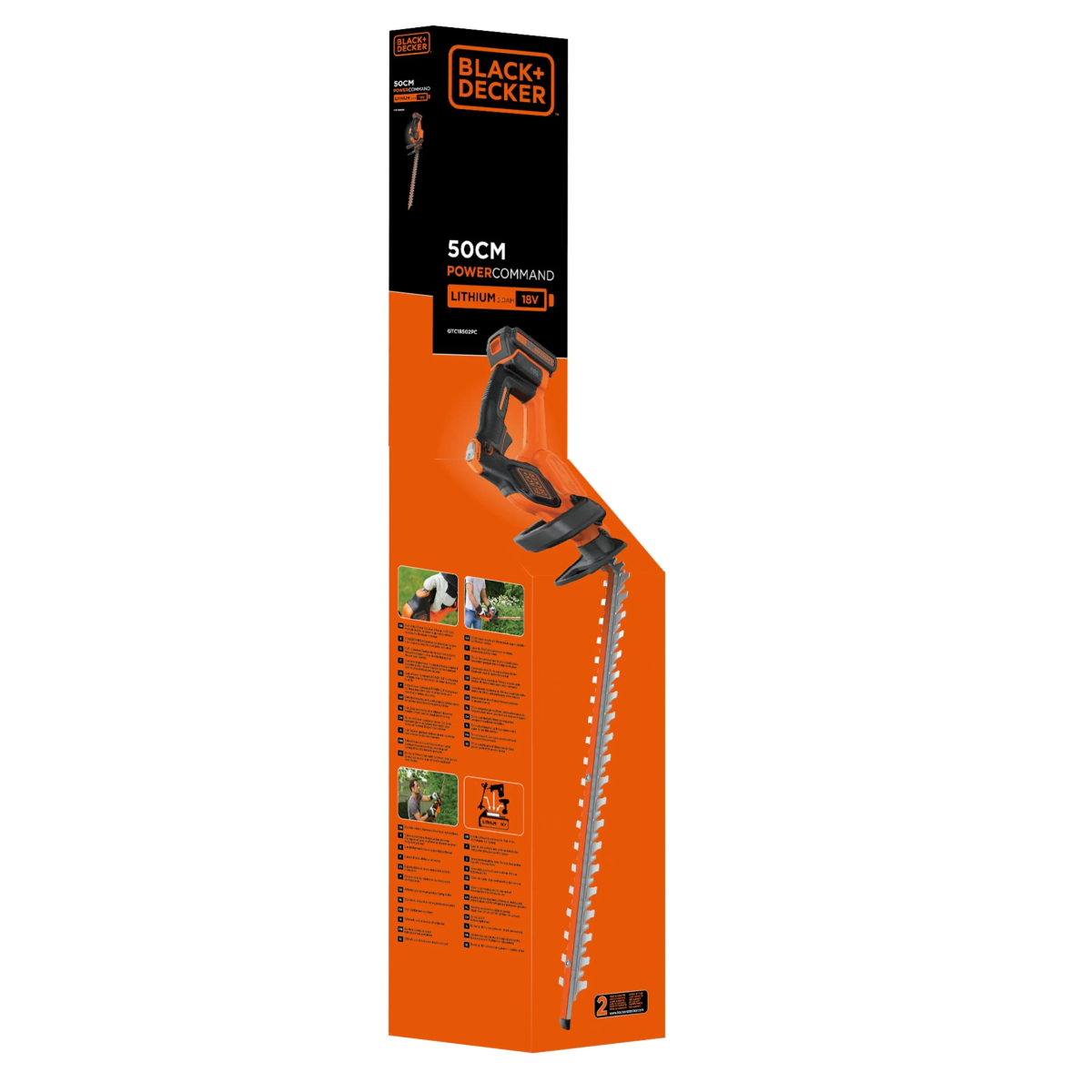 גוזם גדר חיה נטען 50 ס"מ BLACK DECKER Powercommand 18V סוללה אלחוטית באחריות יבואן רשמי