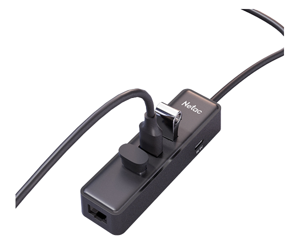 מתאם רשת ומפצל USB Netac – ממשק USB – מהירות 10/100/1000Mbps – 3 יציאות USB 3.0 – שנת אחריות