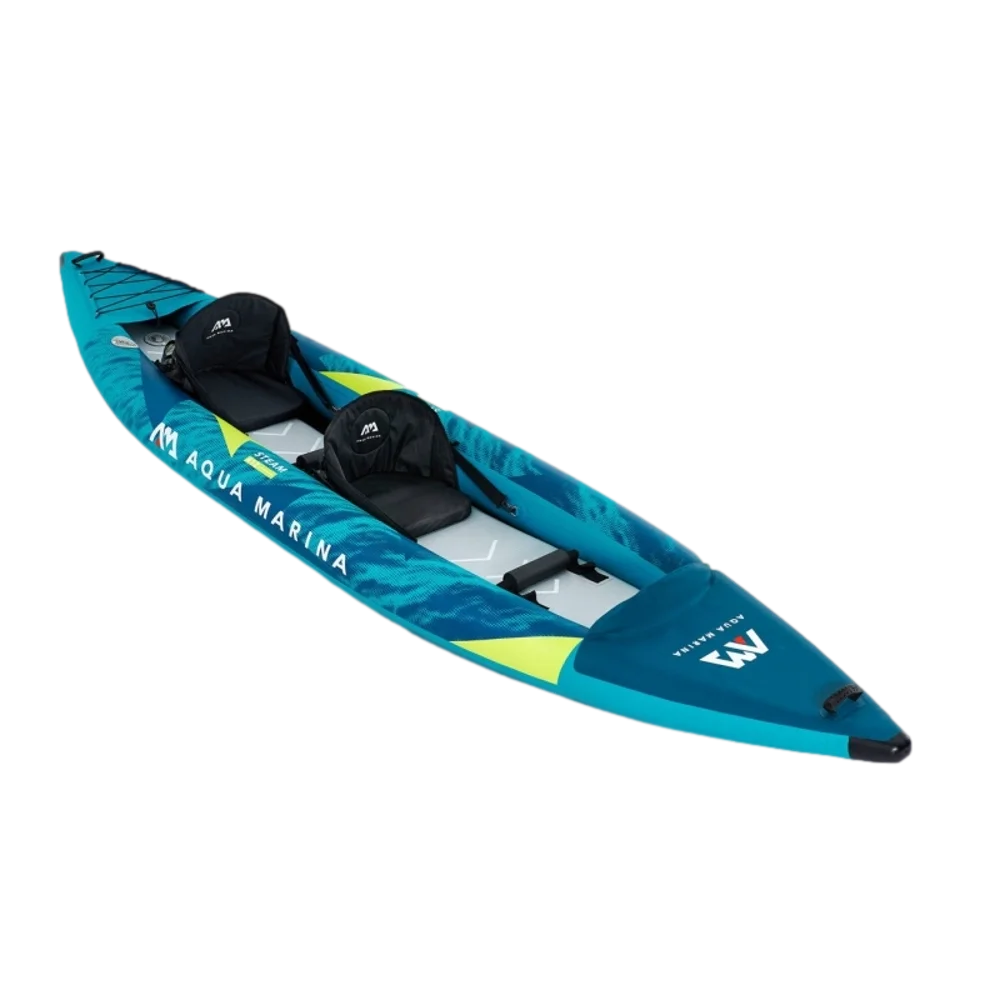 קיאק מתנפח Aqua Marina STEAM22 ST412 – 412x83 ס"מ – 2 מושבים – משקל 18 ק"ג – 2 משוטי אלומיניום