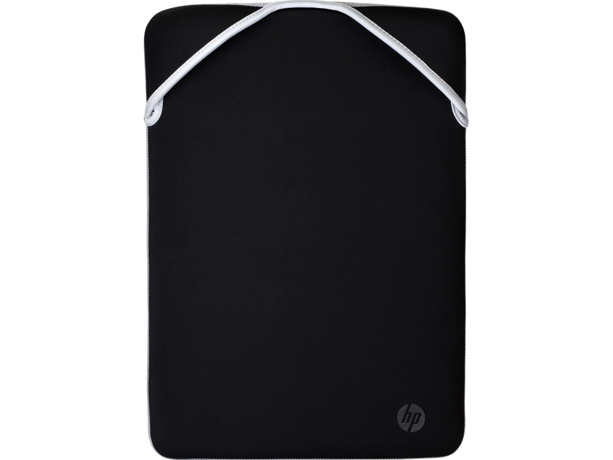 נרתיק מעטפה הפיך למחשב נייד HP – מתאים למסכים עד 14" – שחור וכסוף – משקל 0.16 ק"ג