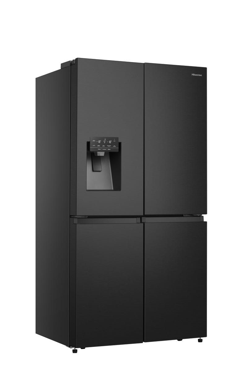 מקרר Hisense ארבע דלתות עם בר חיצוני בנפח 584 ליטר נטו דגם  RQ760N4SBFE בצבע שחור