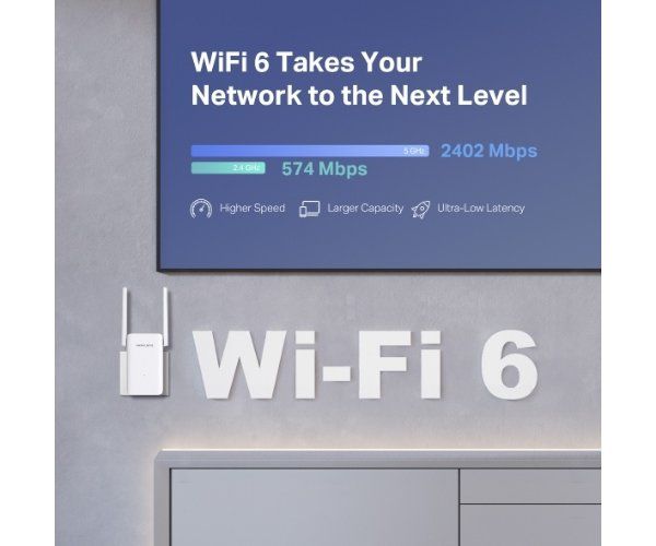מגדיל טווח MERCUSYS ME80X AX3000 WiFi 6 Gigabit