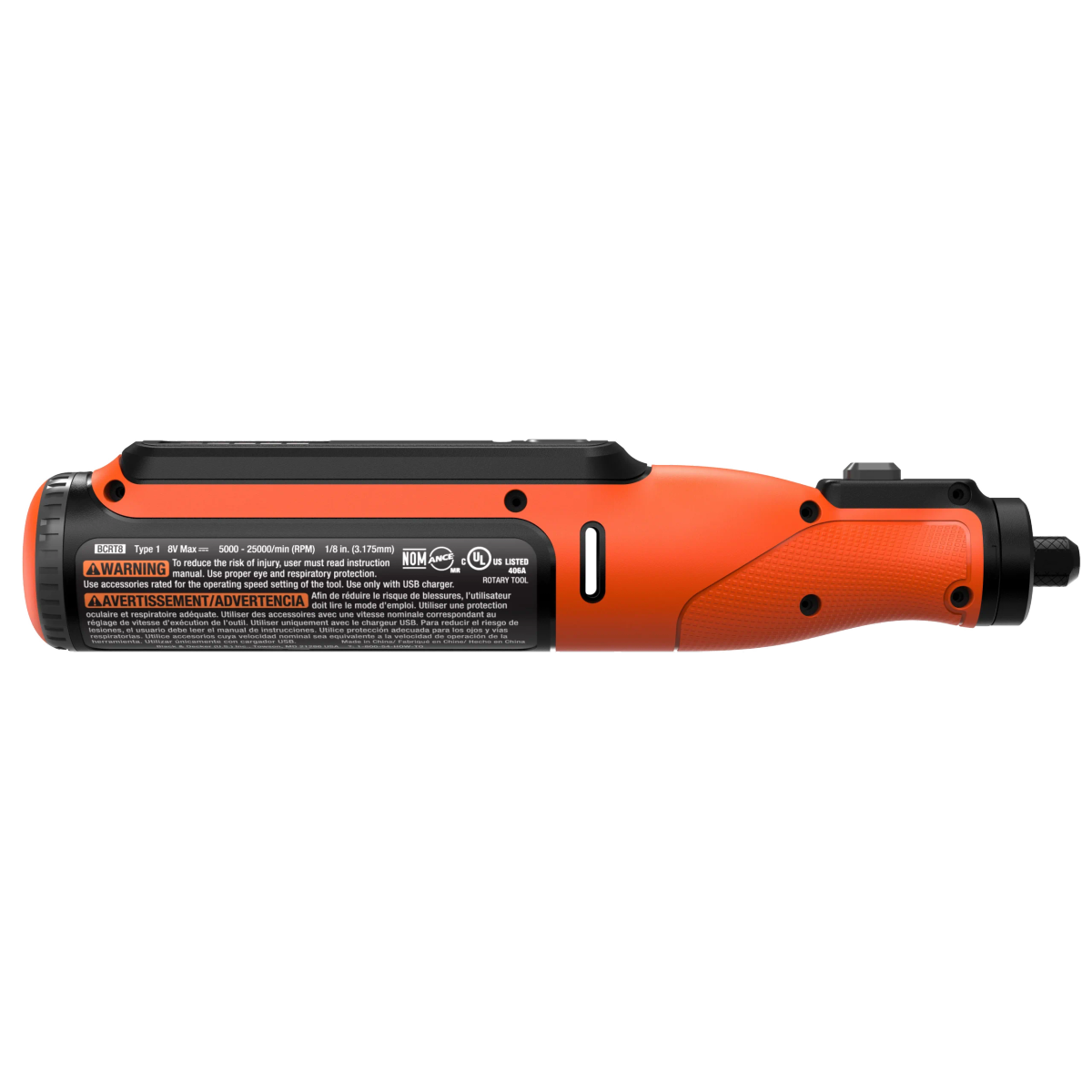 Multitool נטען 48 אביזרים BLACK&DECKER 7.2V סוללת ליתיום 1.5Ah מהירות 3500-29500 סל"ד באחריות יבואן רשמי