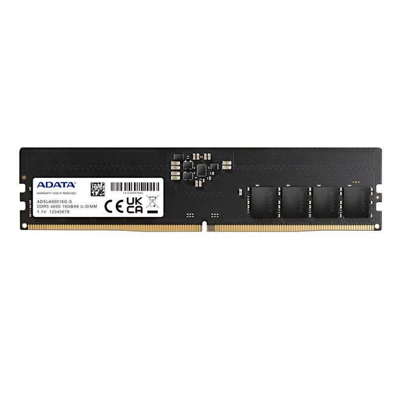 זיכרון למחשב נייח ADATA – קיבולת 32GB – סוג DDR5 U-DIMM 288 פינים – מהירות 4800MHz – מתח 1.1V
