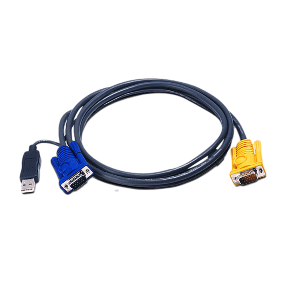 כבל KVM ATEN USB 6M SPHD PS2 המרת USB 3 ב-1 באחריות יבואן רשמי