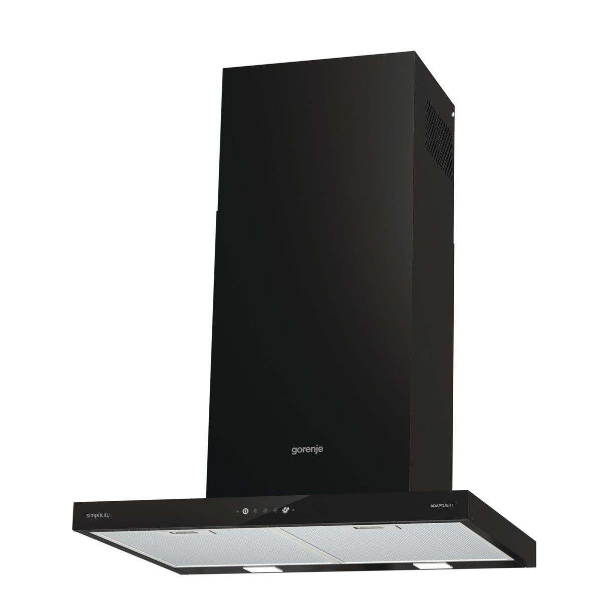 קולט אדים צמוד קיר gorenje שחור  דגם WHT6SYB