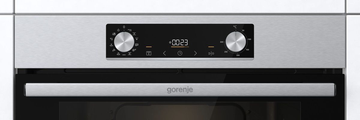 תנור בנוי gorenje פירוליטי בגימור נירוסטה בנפח 77 ליטר  דגם BOS6737E13X