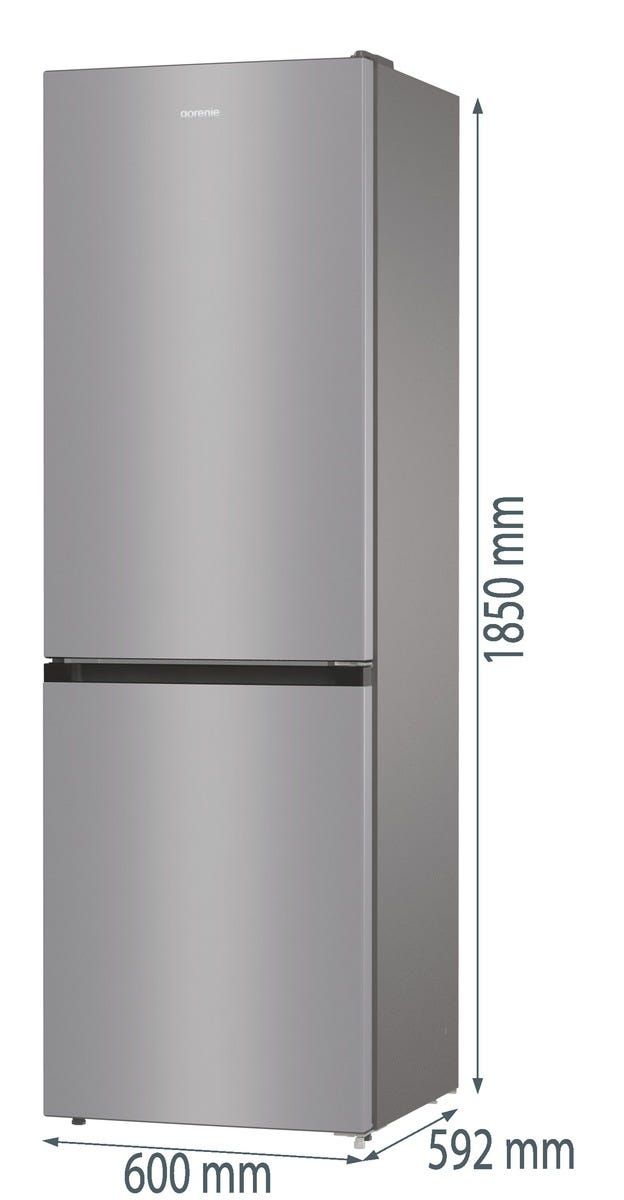 מקרר 2 דלתות gorenje  מקפיא תחתון 363 ליטר בגימור נירוסטה דגם NRK6191PS4