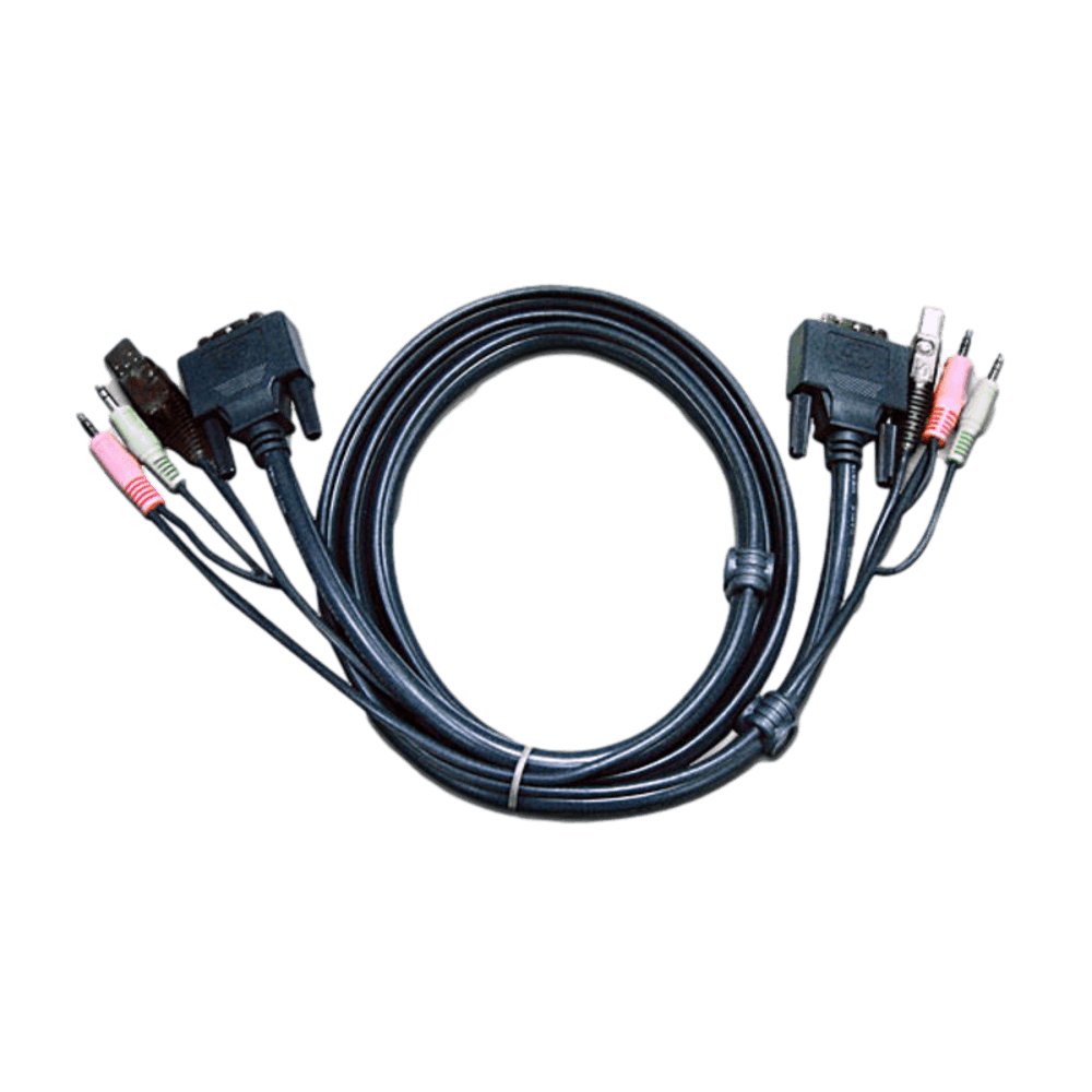כבל KVM USB DVI-D 5 מטר ATEN 2L-7D05U באחריות יבואן רשמי