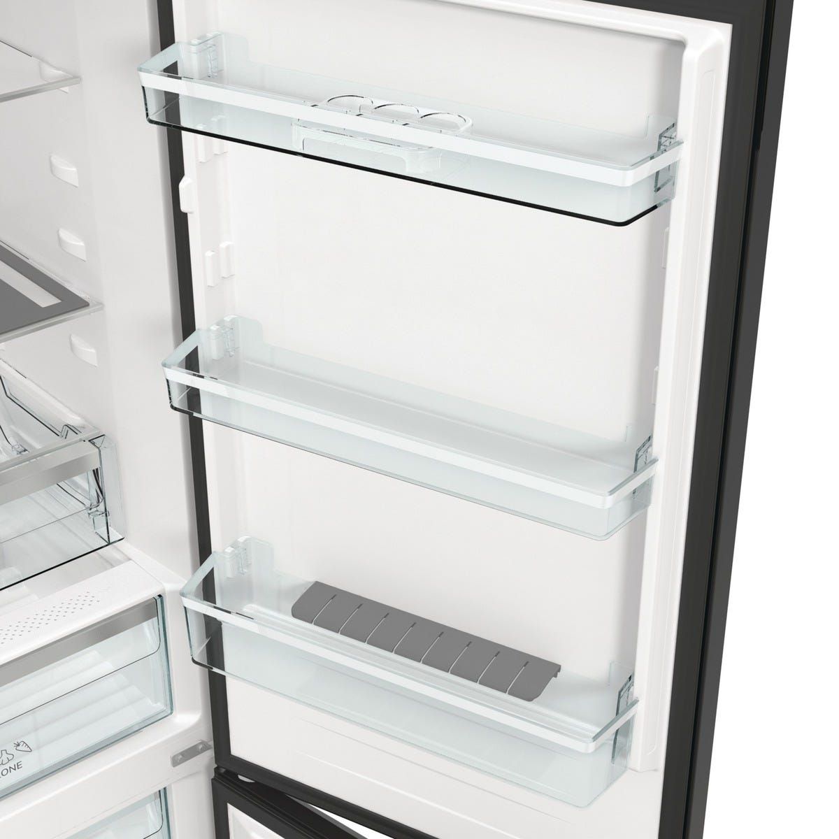 מקרר 2 דלתות gorenje  מקפיא תחתון 329 ליטר בגימור שחור דגם NRK6192SYBK