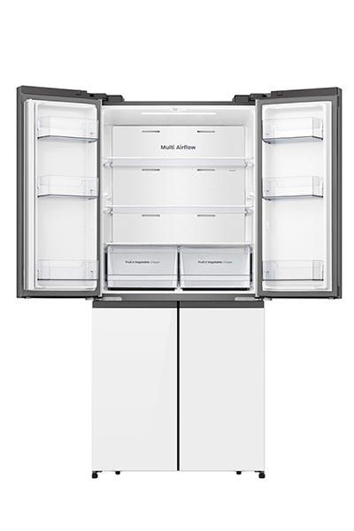 מקרר 4 דלתות הפוך HISENSE בנפח 483 ליטר דגם RQ581WG זכוכית לבנה