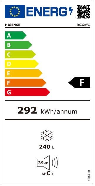 מקפיא 5 מגירות HISENSE בנפח 240 ליטר דגם  RS32WC בצבע לבן
