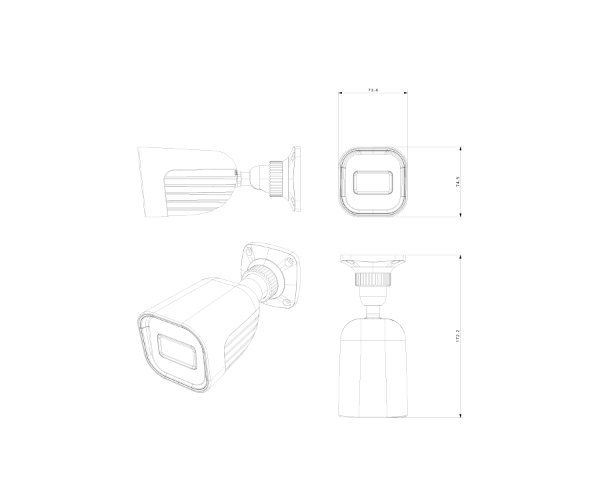 מצלמת צינור Provision I2-320IPSN-28-V2 AHD 2.8 2MP