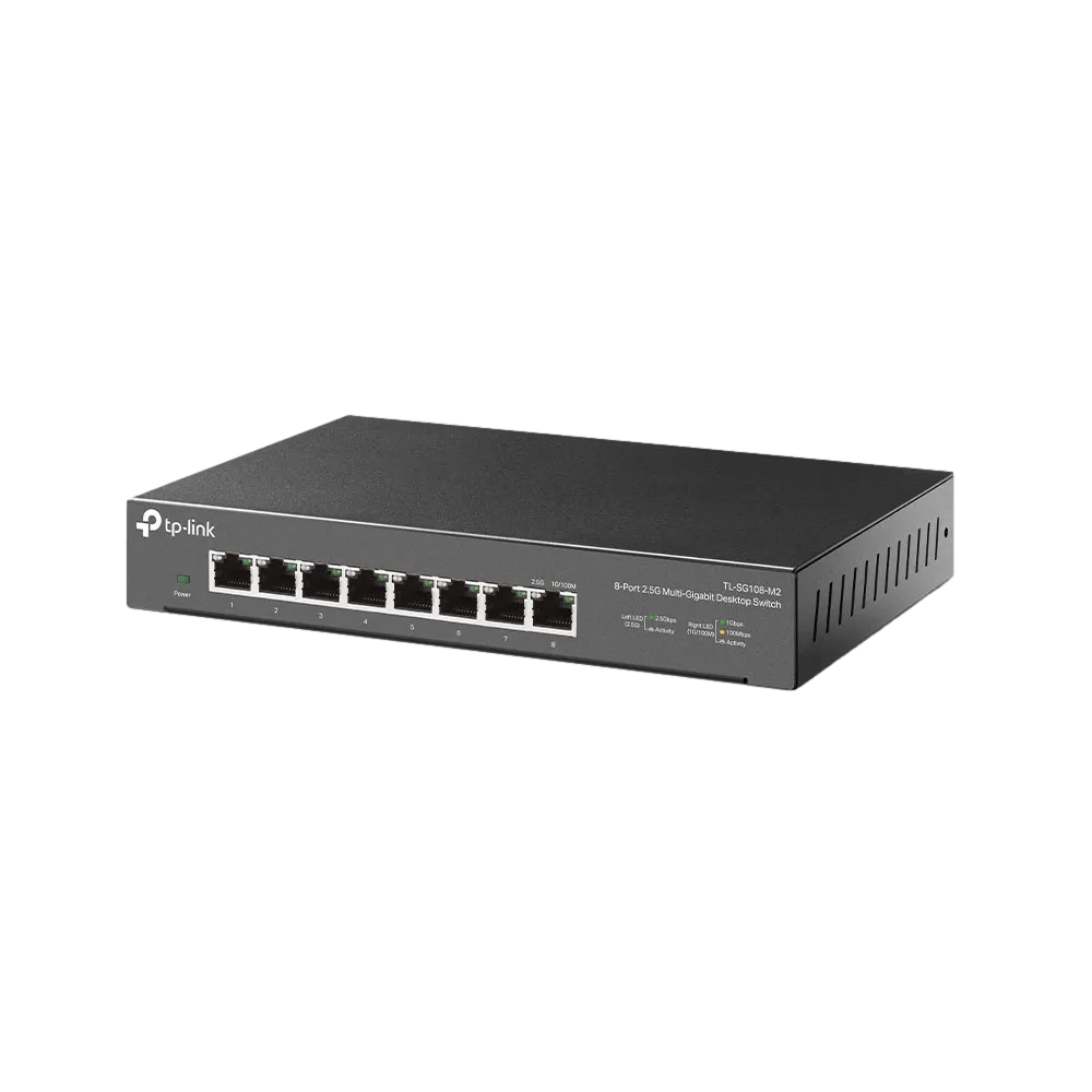 מתג רשת TP-Link SG108-M2 8 יציאות 2.5Gbps מהיר ועוצמתי באחריות יבואן רשמי 3 שנים