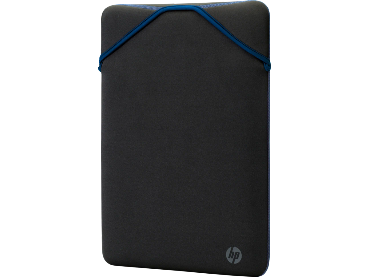 נרתיק מעטפה הפיך למחשב נייד HP – מתאים למסכים עד 14" – שחור וכחול – משקל 0.16 ק"ג