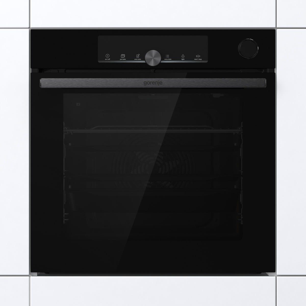 תנור בנוי gorenje בגימור זכוכית שחורה  דגם BSA6747A04BG