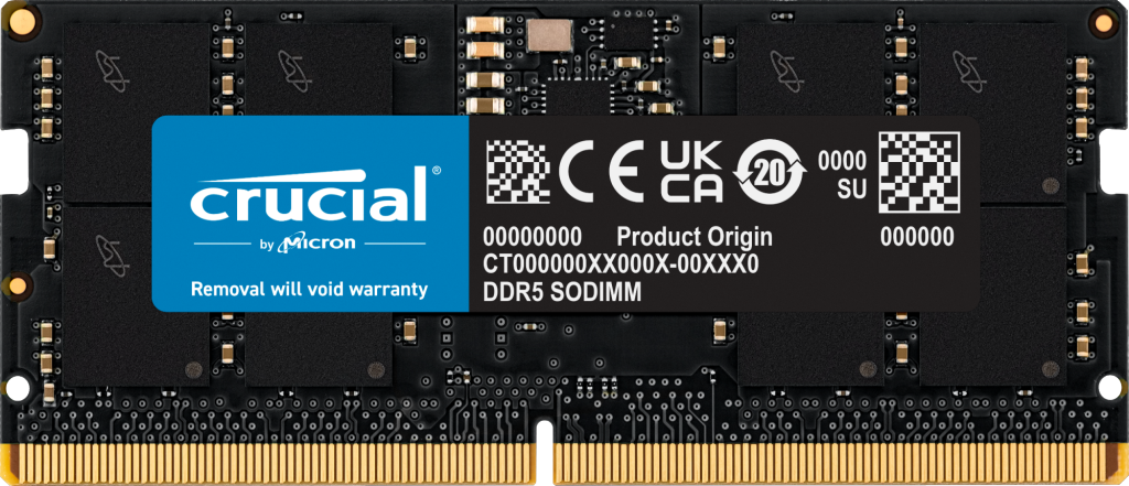 Crucial SODIMM 32GB DDR5 5600Mhz SODIMM CL46 (16Gbit)