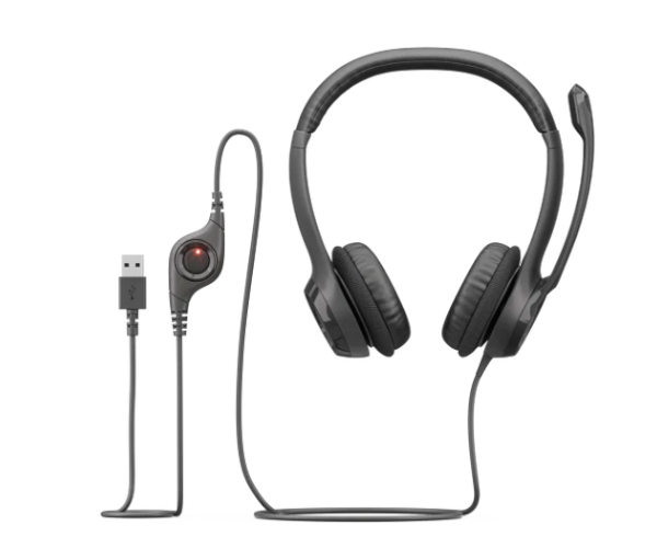 אוזניות ומיקרופון Logitech H390 USB Headphones Black