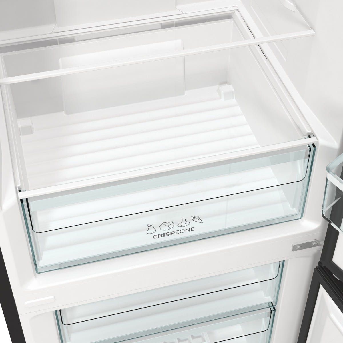 מקרר 2 דלתות gorenje מקפיא תחתון 330 ליטר נירוסטה שחורה דגם NRK6202EBXL4