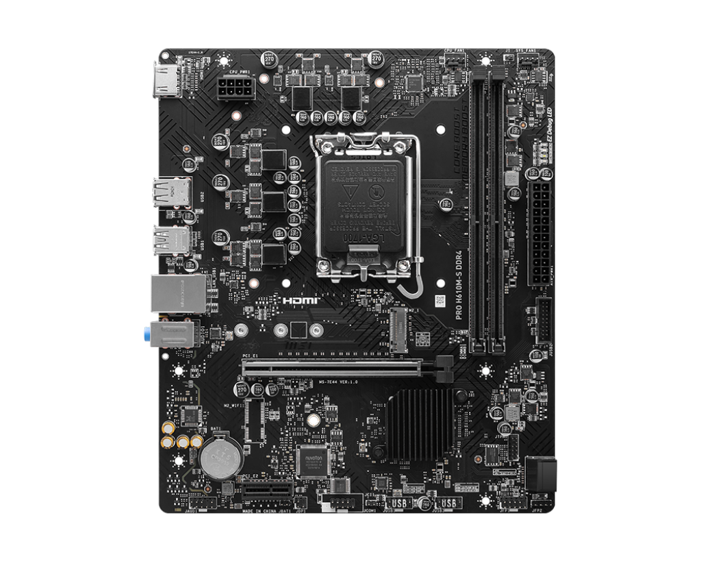 לוח אם MSI PRO H610M-S DDR4 LGA1700 12/13 Gen Intel Dual Channel 64GB 2xDDR4 באחריות יבואן רשמי