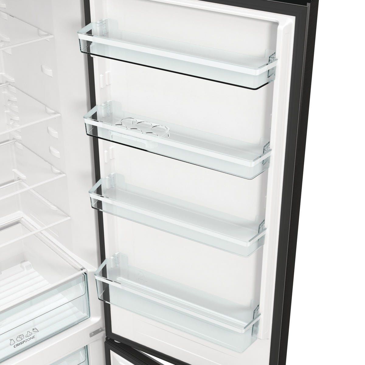 מקרר 2 דלתות gorenje מקפיא תחתון 330 ליטר נירוסטה שחורה דגם NRK6202EBXL4