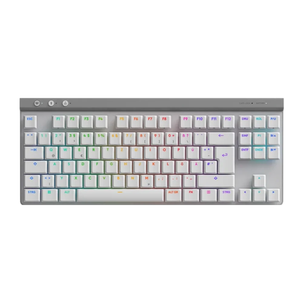 מקלדת גיימינג אלחוטית Logitech G515 LIGHTSPEED TKL – פרופיל נמוך 22 מ"מ – חיבור משולש – LIGHTSYNC RGB – צבע לבן