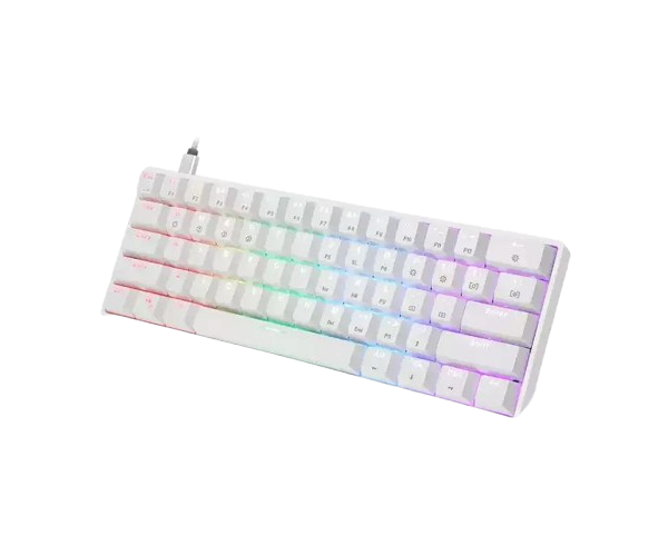 מקלדת גיימינג אופטו־מכנית לבנה SKYLOONG GK61 RGB Glacier Yellow