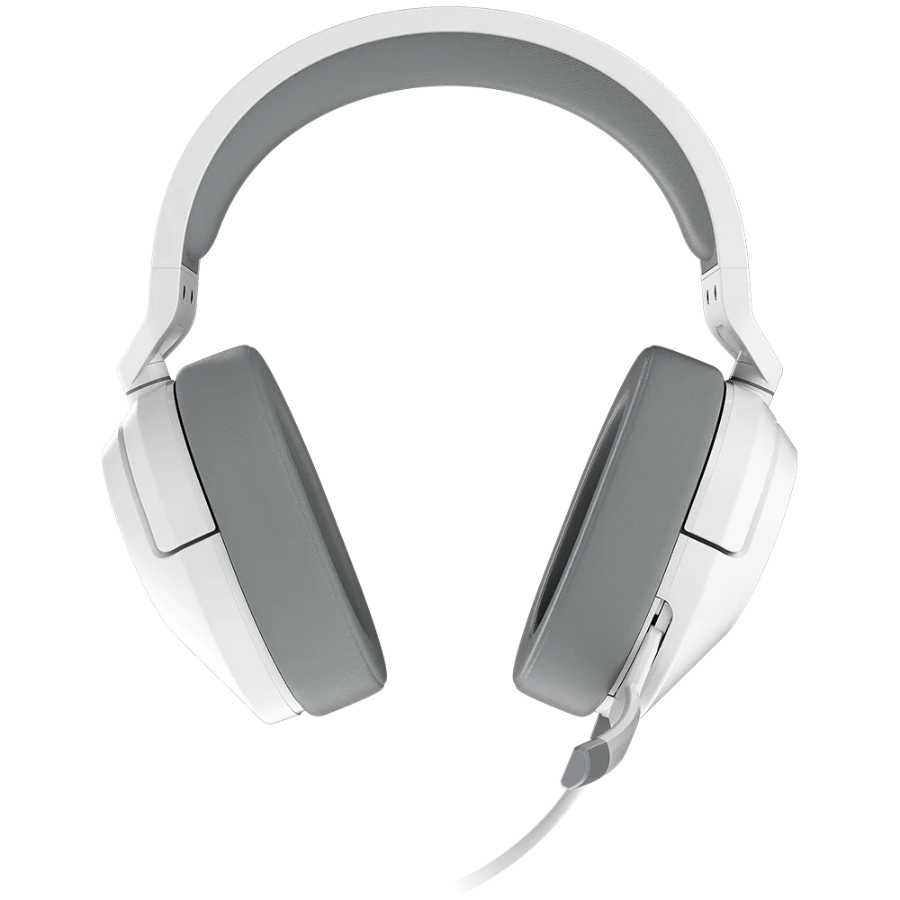 אוזניות גיימינג Corsair HS55 Stereo – דרייברים 50 מ"מ – חיבור 3.5 מ"מ – לבן