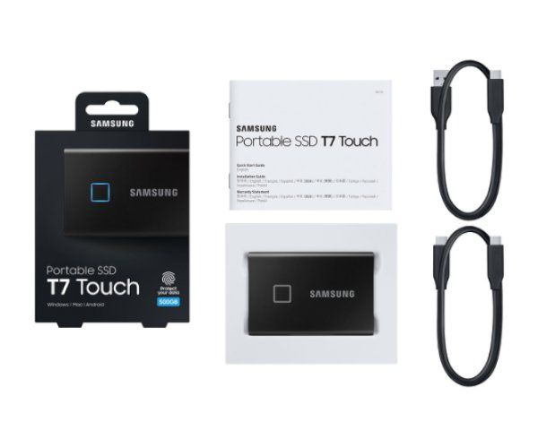 דיסק חיצוני SAMSUNG Portable SSD T7 TOUCH USB 3.2 500GB