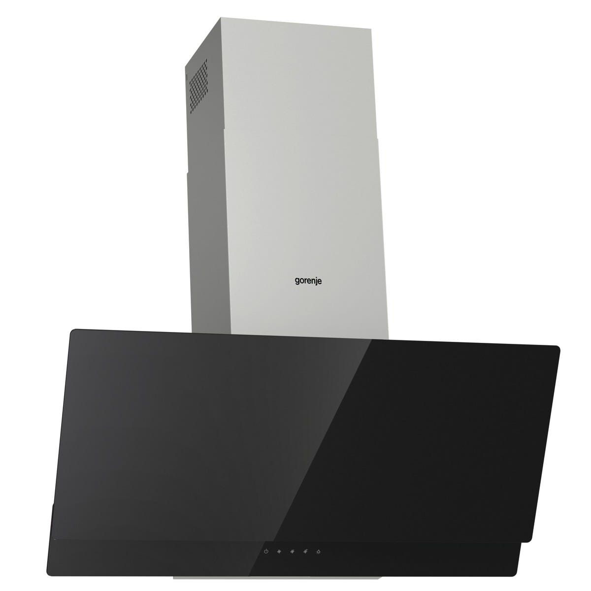קולט אדים צמוד קיר gorenje זכוכית שחורה משולבת נירוסטה דגם WHI949EXBG