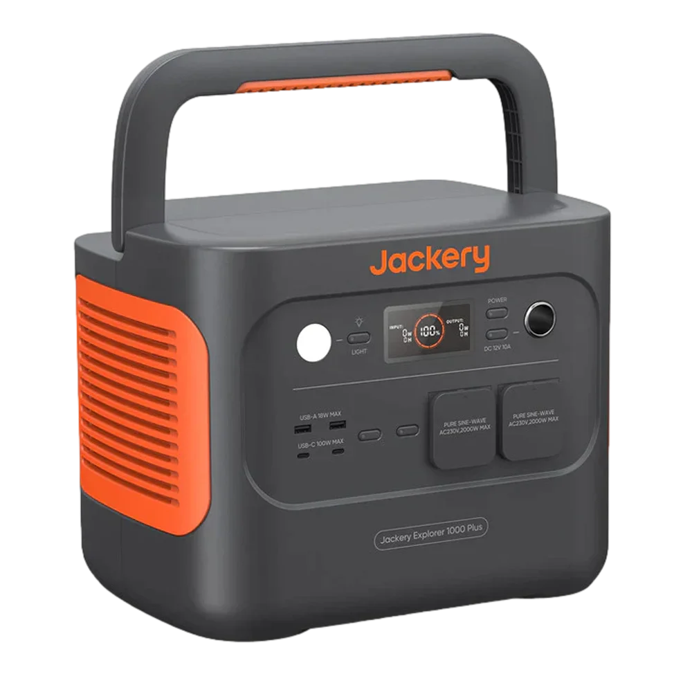 תחנת כוח ניידת Jackery Explorer 1000 Plus – קיבולת 1,264Wh – סוללת LFP – 4,000 מחזורי טעינה – אחריות שנתיים