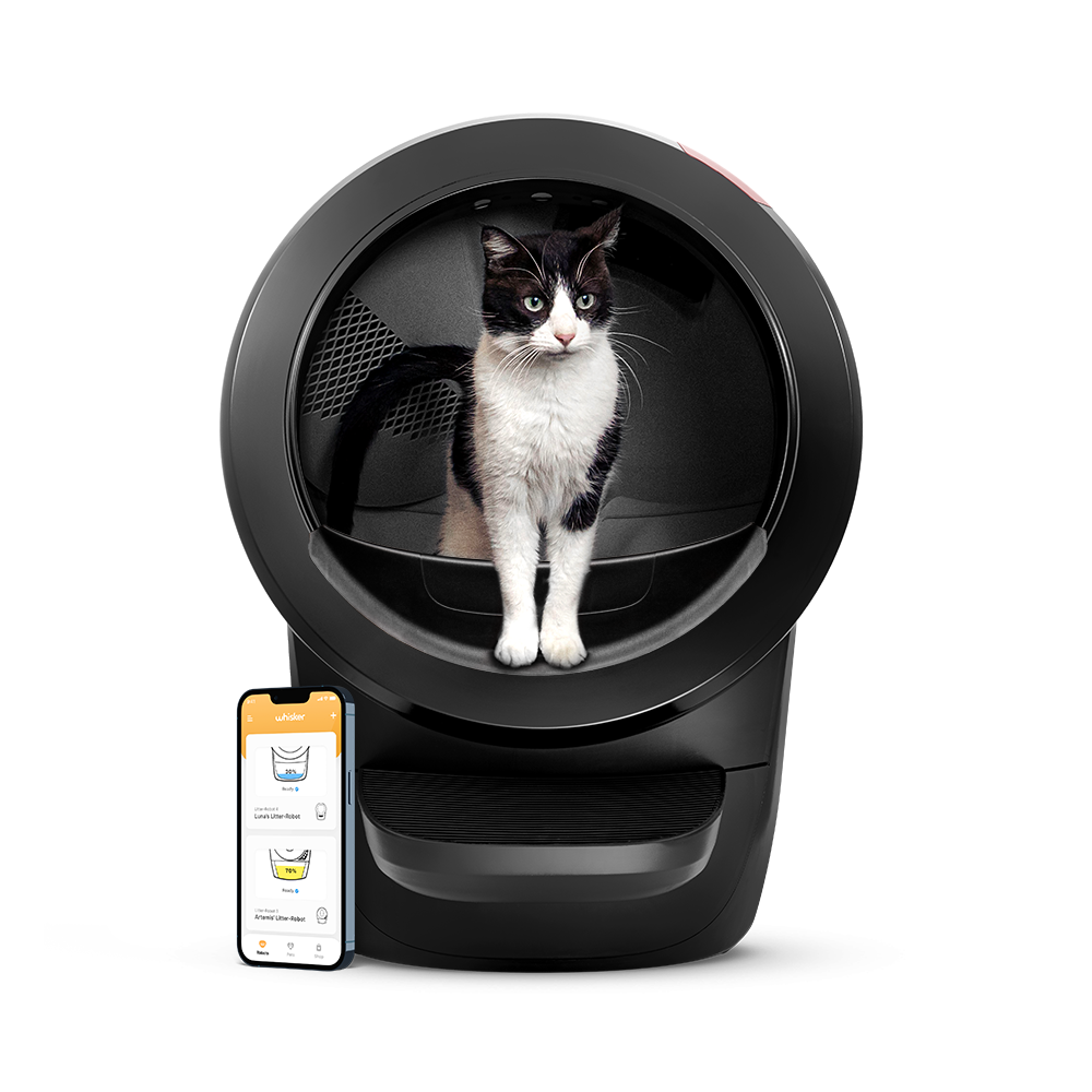 ארגז חול אוטומטי Whisker Litter-Robot 4 – ניקוי עצמי – מעקב באפליקציה – עד 4 חתולים – צבע שחור