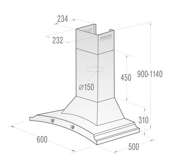 קולט אדים צמוד קיר gorenje בסגנון רטרו בצבע שמנת דגם DK63MCLI