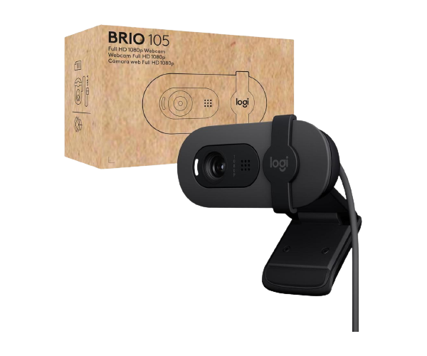 מצלמת רשת LOGITECH BRIO 105 FHD Built in Mic Auto Brightness