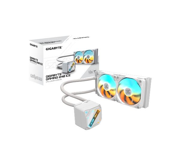 קירור נוזלי כפול Gigabyte Gaming 240 ICE 2XARGB 120MM Fan White