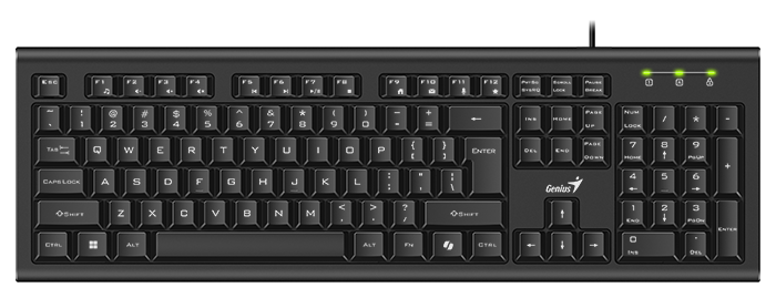 מקלדת גיימינג Genius KB-113 USB שחורה פרופיל נמוך עם כפתור AI COPILOT באחריות יבואן רשמי