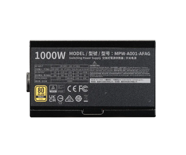 ספק כוח Gold ATX3.1 PCIE 5.1 +CoolerMaster Elite 1000W 80