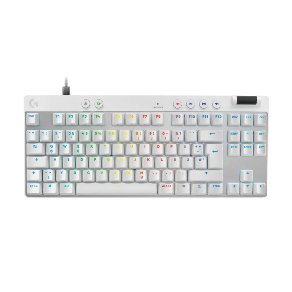 מקלדת גיימינג חוטית PRO X TKL RAPID בצבע לבן מבית LOGITECH