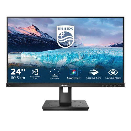 מסך מחשב עסקי Philips 242S1AE בגודל 23.8'' Full HD פאנל IPS ברענון 75Hz עם רגלית מתכווננת לגובה