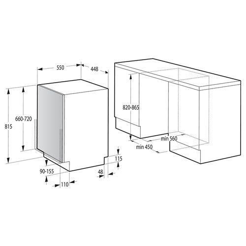מדיח כלים בילד אין gorenje דגם GV561D10