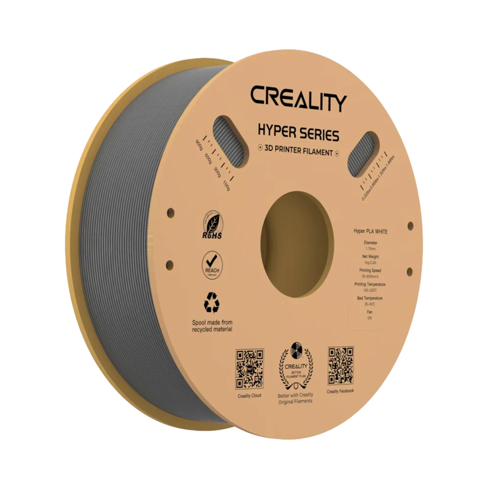 סליל פילמנט PLA אפור 1.75 מ"מ 1 ק"ג למדפסות Creality 3D מהיר ומדויק באחריות יבואן רשמי