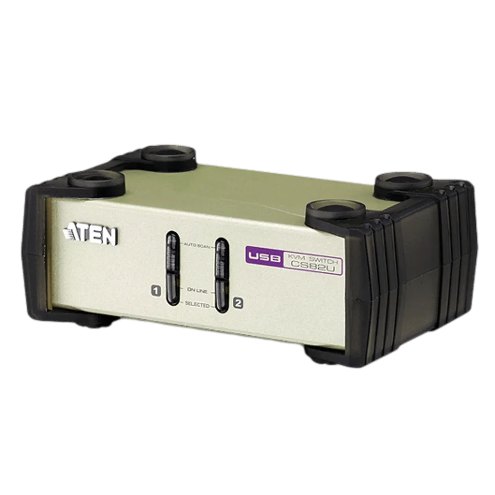 CS82U 2-Port PS 2-USB VGA KVM Switch מבית ATEN
