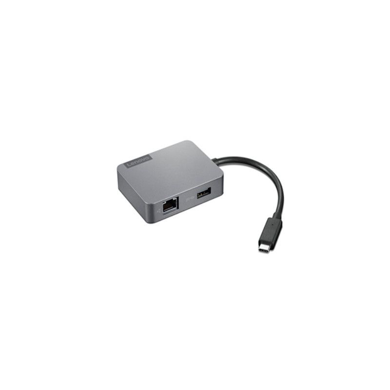 מפצל Lenovo USB-C Travel Hub Gen2 – USB-C ל-HDMI, VGA, USB-A ו-Ethernet RJ45