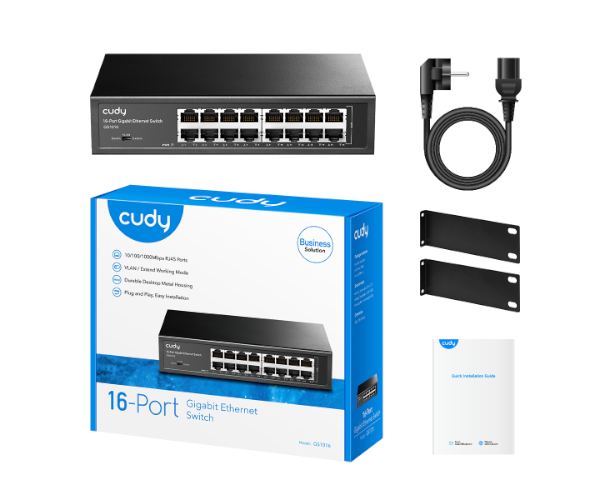 מתג לא מנוהל CUDY GS1016 16 Port Gigabut Ethernet Switch