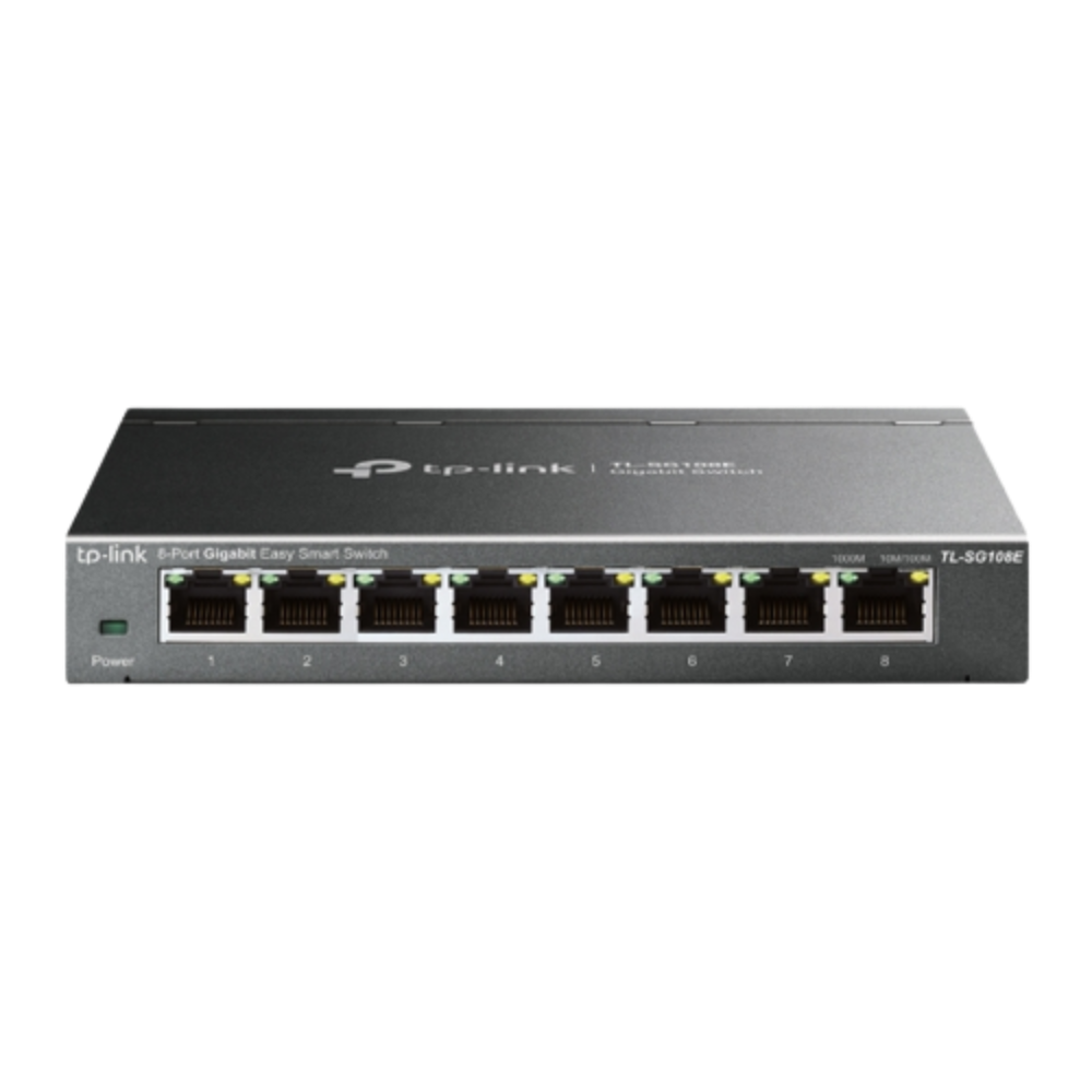 מתג רשת TP-Link 8 פורטים Gigabit Easy Smart 1000Mbps באחריות יבואן רשמי