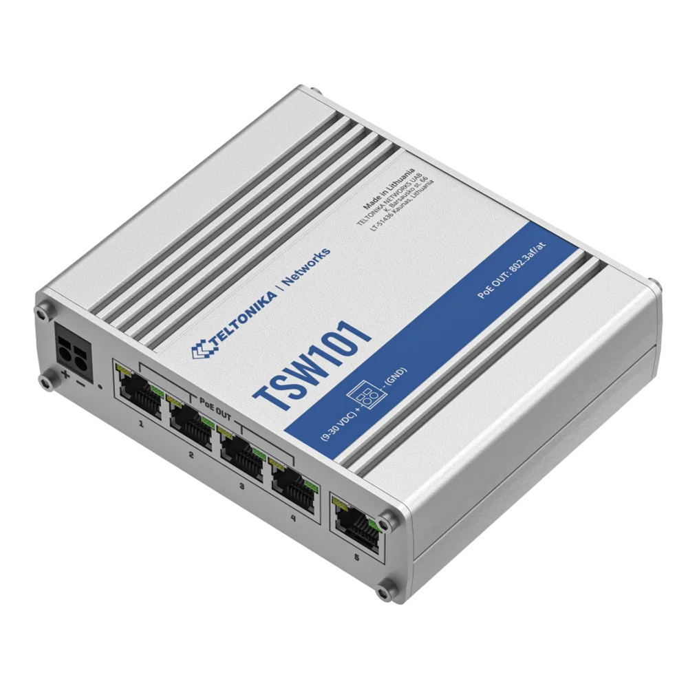 מתג תעשייתי‏‎ TSW101 POE+ ‎מבית TELTONIKA