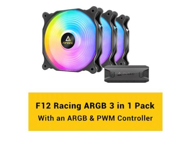 מאווררים למארז Antec F12 Racing 120mm ARGB 3 Pack Fan+Controller