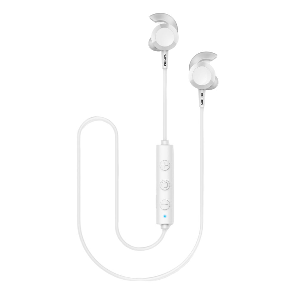 אוזניות Philips In-Ear אלחוטיות לבן 8.2mm Neodymium Bass Boost 10h סוללה באחריות יבואן רשמי