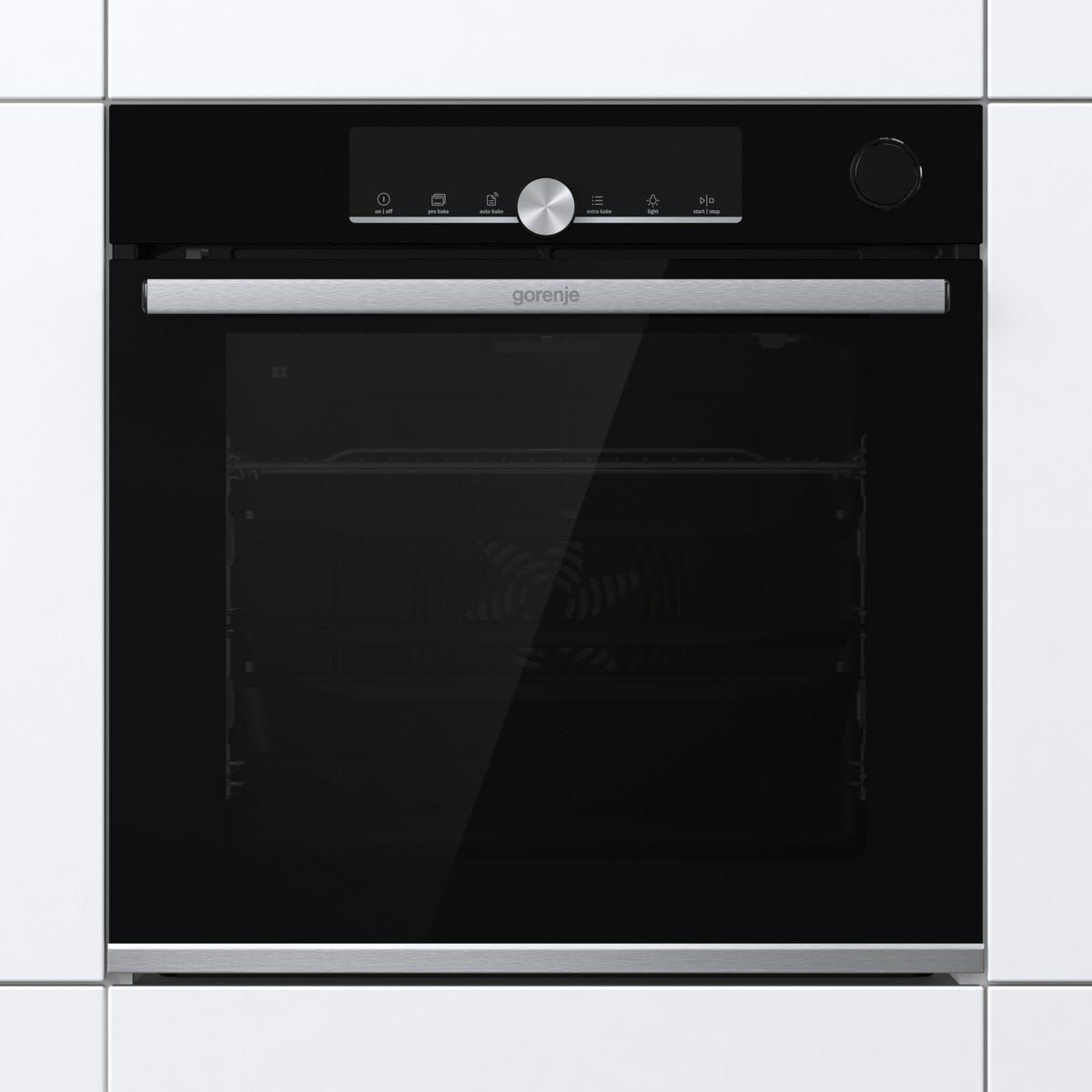 תנור בנוי פירוליטי gorenje בגימור זכוכית שחורה דגם BPSAX6747A08BG
