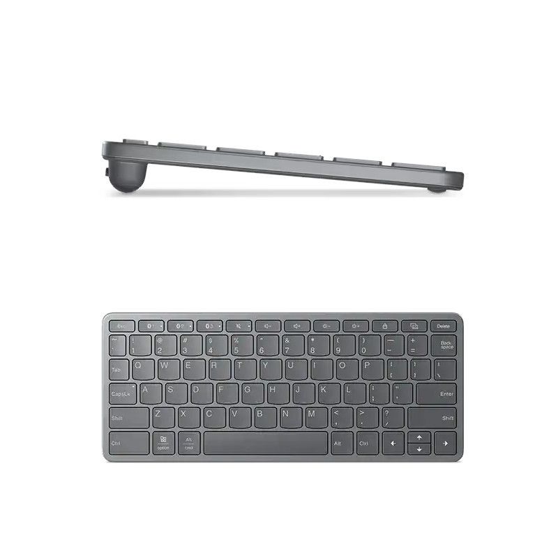 מקלדת אלחוטית Lenovo Multi-Device – עד 3 מכשירים – USB-C ו-Bluetooth – אפור